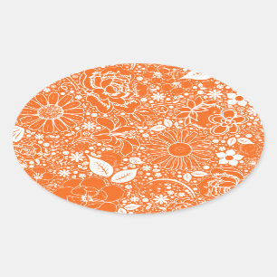 Sticker Ovale Beautés botaniques BÂTIMENTS OVAUX orange