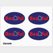 Sticker Ovale Beautiful (Feuille)