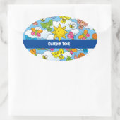 Sticker Ovale Bébé Animaux Arrière - plan (Sac)