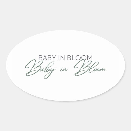 Sticker Ovale Bébé en fleur - Le souffle du bébé (Devant)