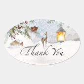 Sticker Ovale Bébé il fait froid dehors à feuillage persistant m (Devant)