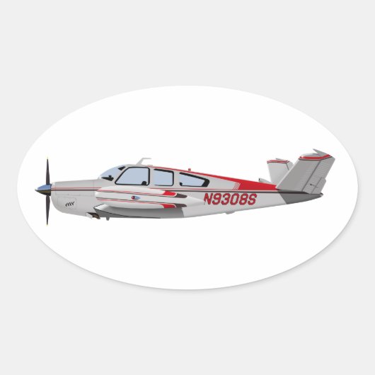 Sticker Ovale Beech V-35 Bonanza 453453 (Devant)