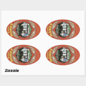 Sticker Ovale Beekeeper Photo Insertion Jar de miel Vertical (Feuille)