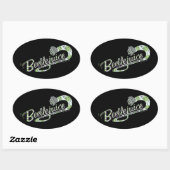 Sticker Ovale Beetlejus | Allumer le jus (Feuille)