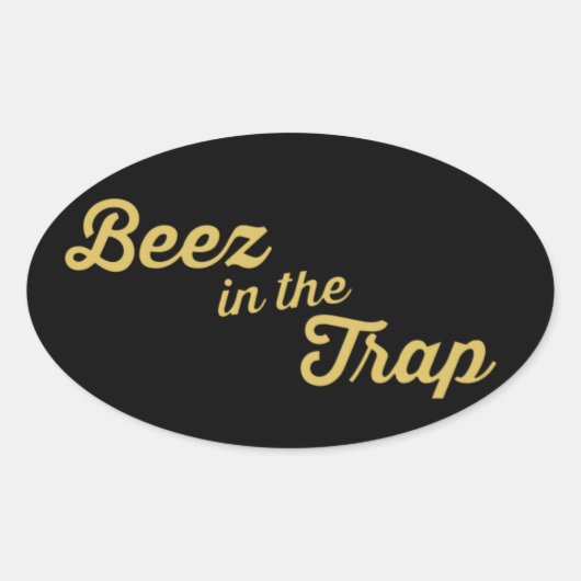 Sticker Ovale Beez dans l'autocollant du piège (Devant)