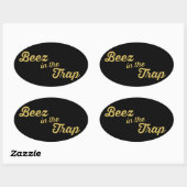 Sticker Ovale Beez dans l'autocollant du piège (Feuille)