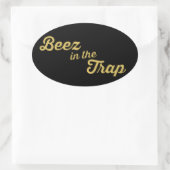 Sticker Ovale Beez dans l'autocollant du piège (Sac)