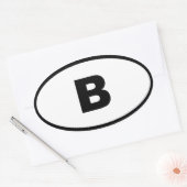 Sticker Ovale Belgique - B - Europe (Enveloppe)