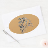 Sticker Ovale Bélier mignon (Enveloppe)