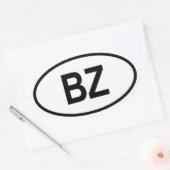 Sticker Ovale Belize "BZ" (Enveloppe)