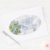 Sticker Ovale Bella Blue Mariage Hydrangea Oval Favoriser Étique (Enveloppe)