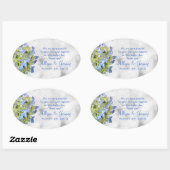 Sticker Ovale Bella Blue Mariage Hydrangea Oval Favoriser Étique (Feuille)