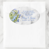 Sticker Ovale Bella Blue Mariage Hydrangea Oval Favoriser Étique (Sac)
