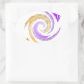 Sticker Ovale Belle Art Moderne Design : Tourbillon violet et or (Sac)