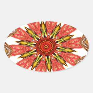 Sticker Ovale Belle belle asiatique traditionnelle motif