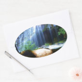Sticker Ovale Belle Cascade Paysage de la Jungle (Enveloppe)