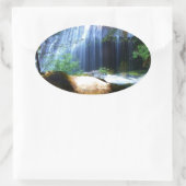Sticker Ovale Belle Cascade Paysage de la Jungle (Sac)