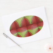 Sticker Ovale Belle conception de motif géométrique jaune doré (Enveloppe)