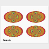 Sticker Ovale Belle conception de Motif mandala africain extraor (Feuille)