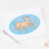 Sticker Ovale Belle coque de ruban (Enveloppe)