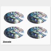 Sticker Ovale Belle coquille d'ormeau (Feuille)