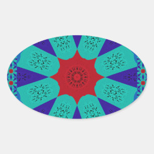 Sticker Ovale Belle couleur de design féminin égyptienne Extraor