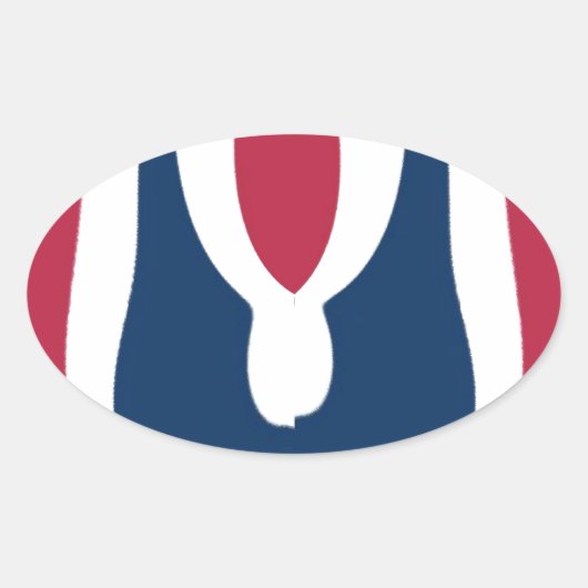 Sticker Ovale Belle couleur rouge, blanc, bleu texture Abstraite (Devant)