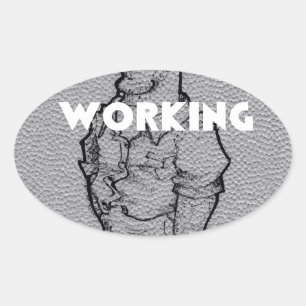 Sticker Ovale Belle croquis au crayon Extraordinaire : Heures su