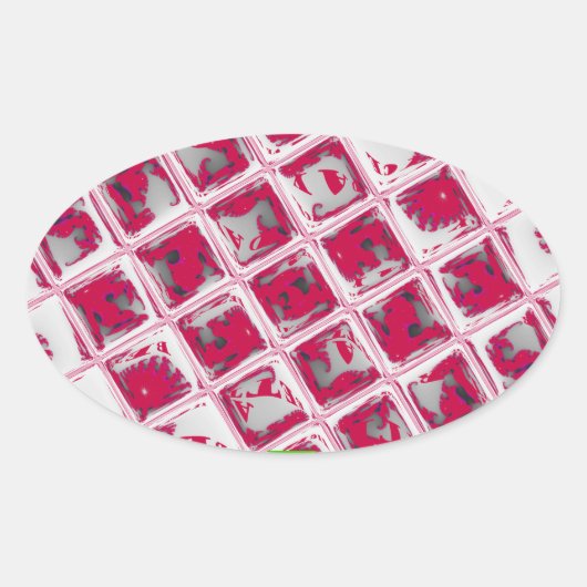 Sticker Ovale Belle image Extraordinaire rouge stylish miroir (Devant)