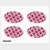 Sticker Ovale Belle image Extraordinaire rouge stylish miroir (Feuille)