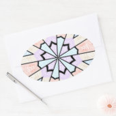 Sticker Ovale Belle Impression Géométrique Pastel Extraordinaire (Enveloppe)