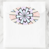 Sticker Ovale Belle Impression Géométrique Pastel Extraordinaire (Sac)