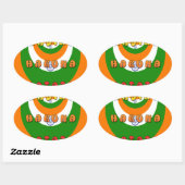 Sticker Ovale Belle Inde couleurs drapeau national Hakuna Matata (Feuille)