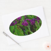 Sticker Ovale Belle Iris Violet (Enveloppe)