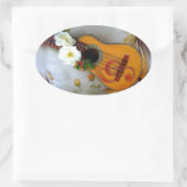 Sticker Ovale Belle note musicale de guitare acoustique (Sac)