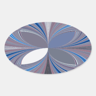 Sticker Ovale Belle œuvre d'art papillon aux couleurs bleues dou