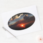 Sticker Ovale belle photo de coucher de soleil (Enveloppe)