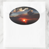 Sticker Ovale belle photo de coucher de soleil (Sac)