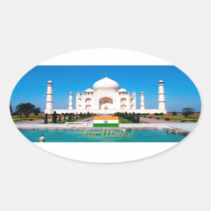 Sticker Ovale Belle photo Taj-Mahal India Pro