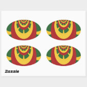 Sticker Ovale Belle Rasta Extraordinaire Couleurs Art Imprimer (Feuille)