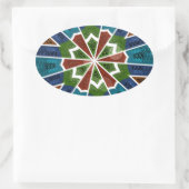 Sticker Ovale Belle Tendance asiatique Textile Design Art (Sac)