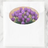 Sticker Ovale Belles tulipes à ressort violet (Sac)