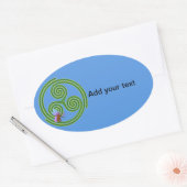 Sticker Ovale Beltane Triskele avec Fairy (Enveloppe)