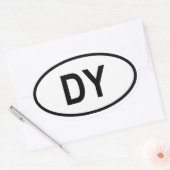 Sticker Ovale Bénin "DY" (Enveloppe)