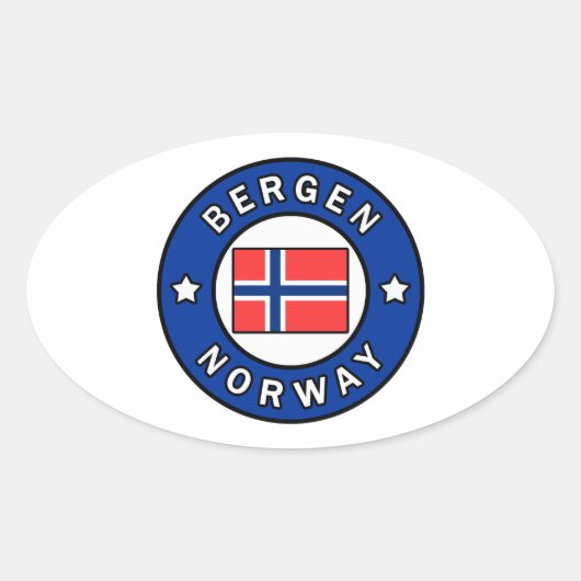Sticker Ovale Bergen Norvège (Devant)