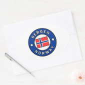Sticker Ovale Bergen Norvège (Enveloppe)