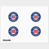 Sticker Ovale Bergen Norvège (Feuille)