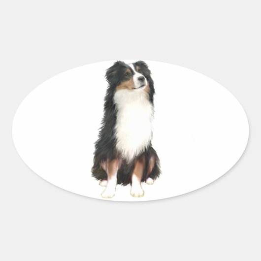 Sticker Ovale BERGER AUSTRALIEN (A) - Tri Color (Devant)