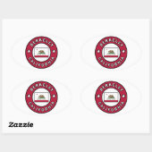 Sticker Ovale Berkeley Californie (Feuille)