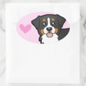 Sticker Ovale Bernese Mountain Dog Love (Sac)